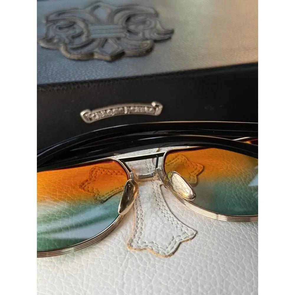 Chrome Hearts Grand Beast IV Sunglasses MBK/GP-BK-P Rare Gold Plated 59-15